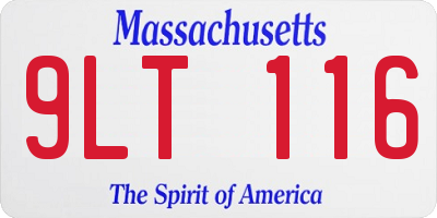 MA license plate 9LT116