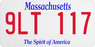 MA license plate 9LT117