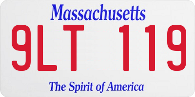 MA license plate 9LT119