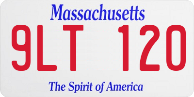 MA license plate 9LT120