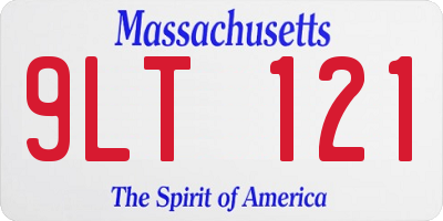 MA license plate 9LT121