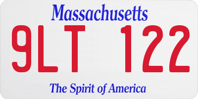 MA license plate 9LT122