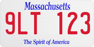 MA license plate 9LT123