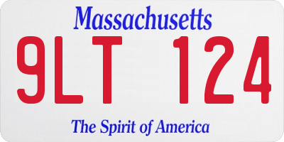 MA license plate 9LT124
