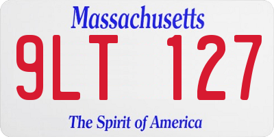 MA license plate 9LT127