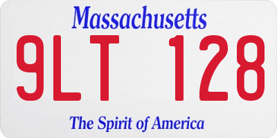 MA license plate 9LT128