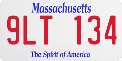MA license plate 9LT134