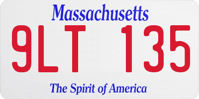MA license plate 9LT135
