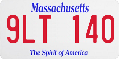 MA license plate 9LT140