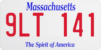MA license plate 9LT141