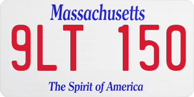 MA license plate 9LT150