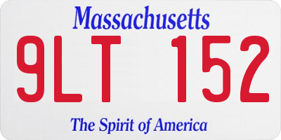 MA license plate 9LT152