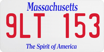 MA license plate 9LT153