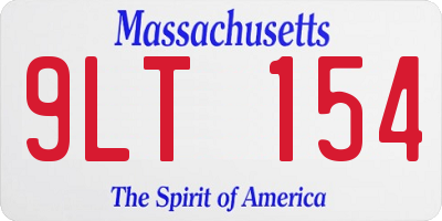 MA license plate 9LT154