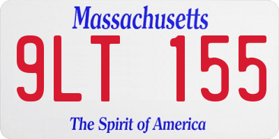 MA license plate 9LT155