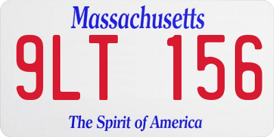 MA license plate 9LT156