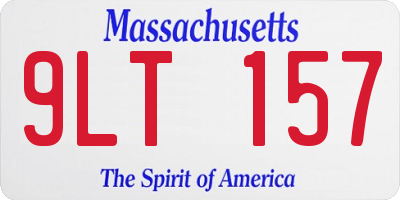 MA license plate 9LT157