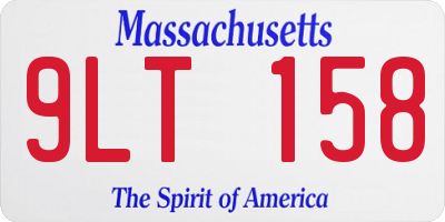 MA license plate 9LT158