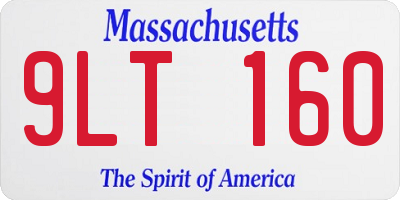 MA license plate 9LT160