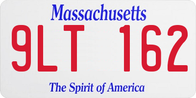 MA license plate 9LT162