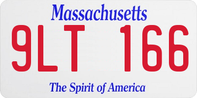MA license plate 9LT166