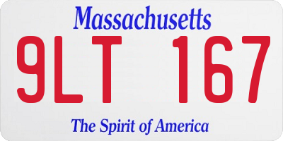 MA license plate 9LT167