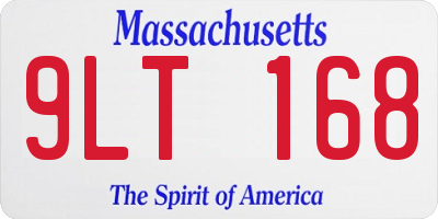 MA license plate 9LT168