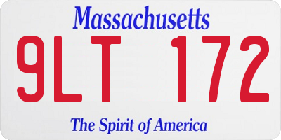 MA license plate 9LT172