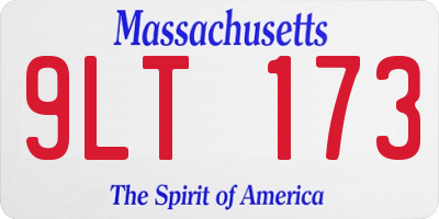 MA license plate 9LT173