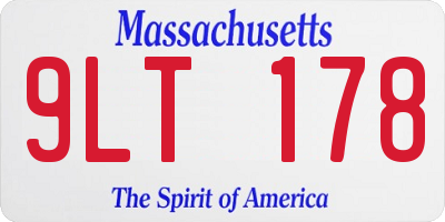 MA license plate 9LT178