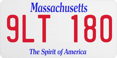 MA license plate 9LT180