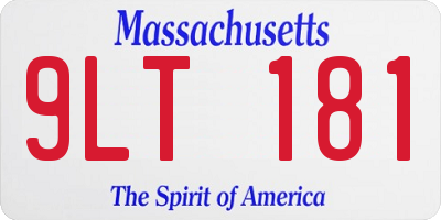 MA license plate 9LT181