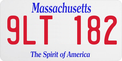 MA license plate 9LT182