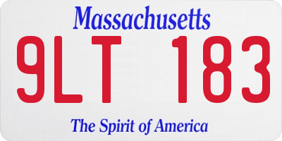 MA license plate 9LT183