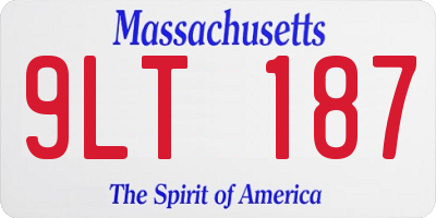 MA license plate 9LT187