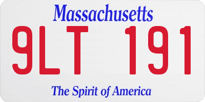 MA license plate 9LT191