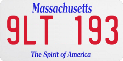 MA license plate 9LT193