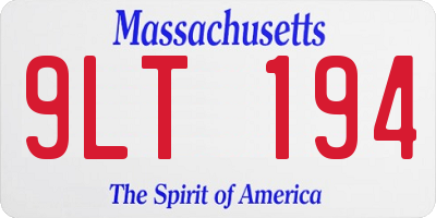 MA license plate 9LT194