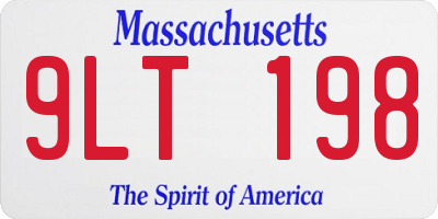 MA license plate 9LT198