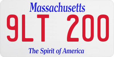 MA license plate 9LT200