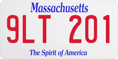 MA license plate 9LT201