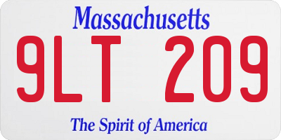 MA license plate 9LT209
