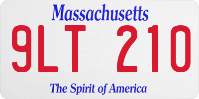 MA license plate 9LT210