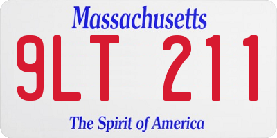 MA license plate 9LT211