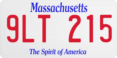 MA license plate 9LT215