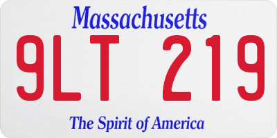 MA license plate 9LT219