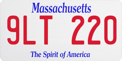 MA license plate 9LT220