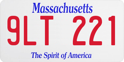 MA license plate 9LT221