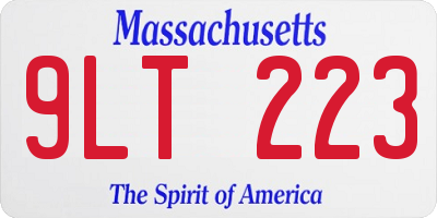 MA license plate 9LT223