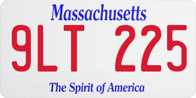MA license plate 9LT225